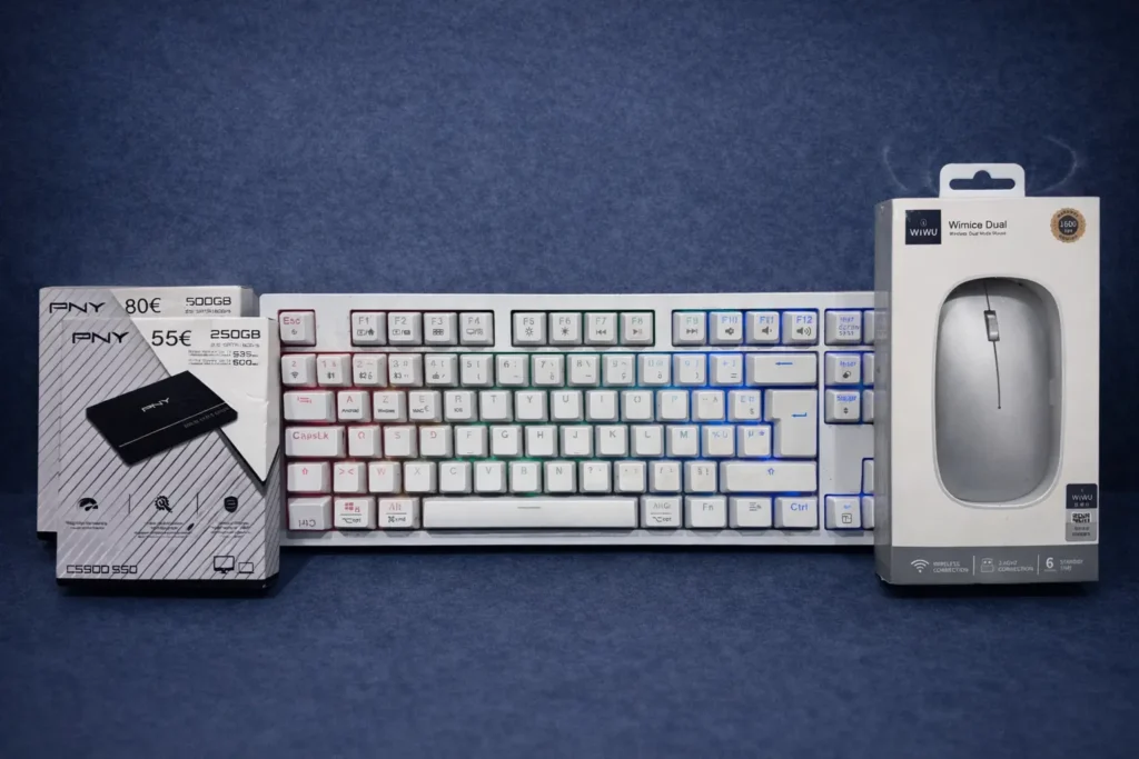 Clavier mécanique rétroéclairé et souris filaire pour ordinateur