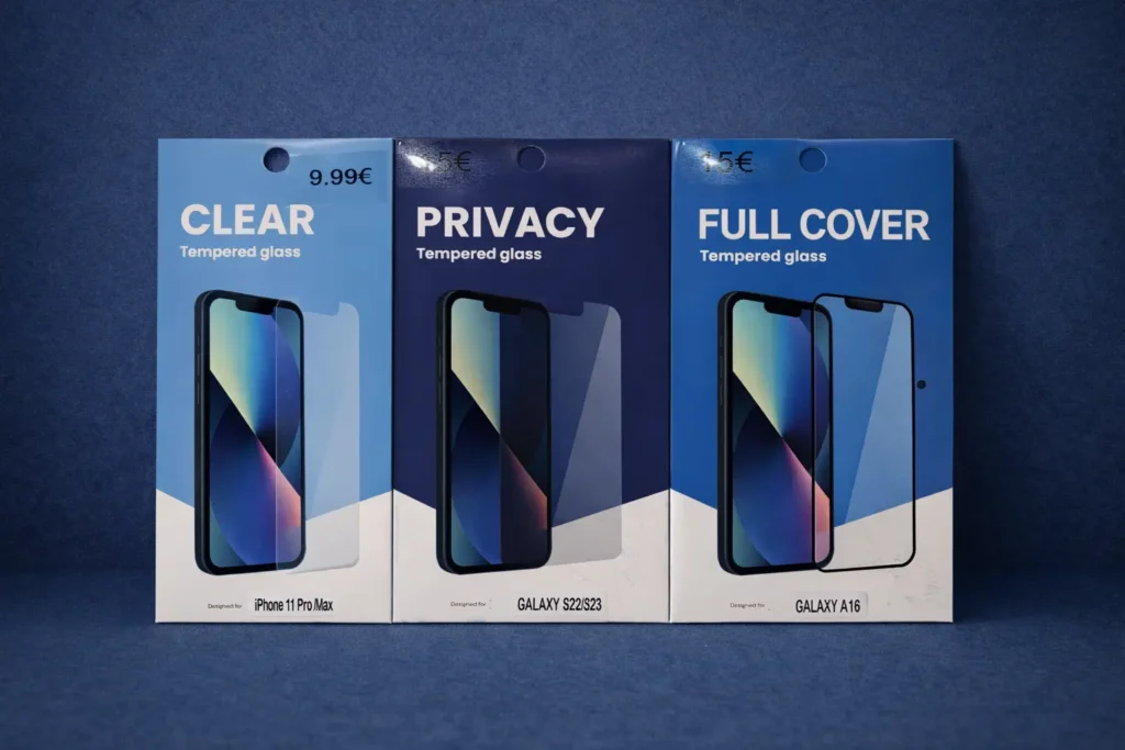 Verres trempés pour protection d’écran de smartphone